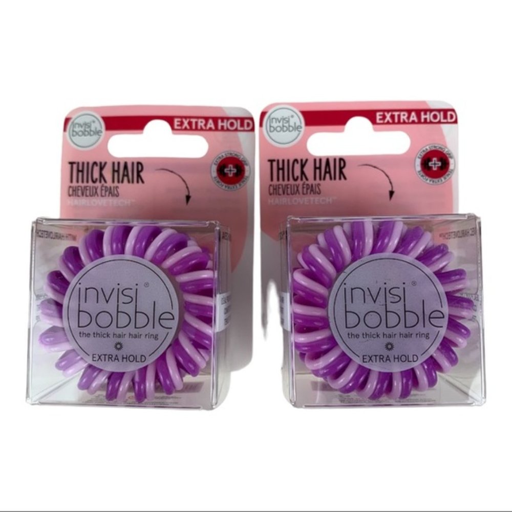 invisibobble Extra Hold Thick Hair Rings 3ct Purple - Lot of 2 - Picture 5 of 5